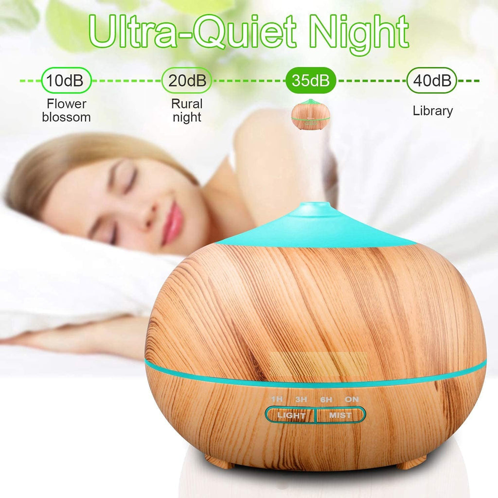 HomeAura Aroma Diffuser — 400ml, 7 Light Modes