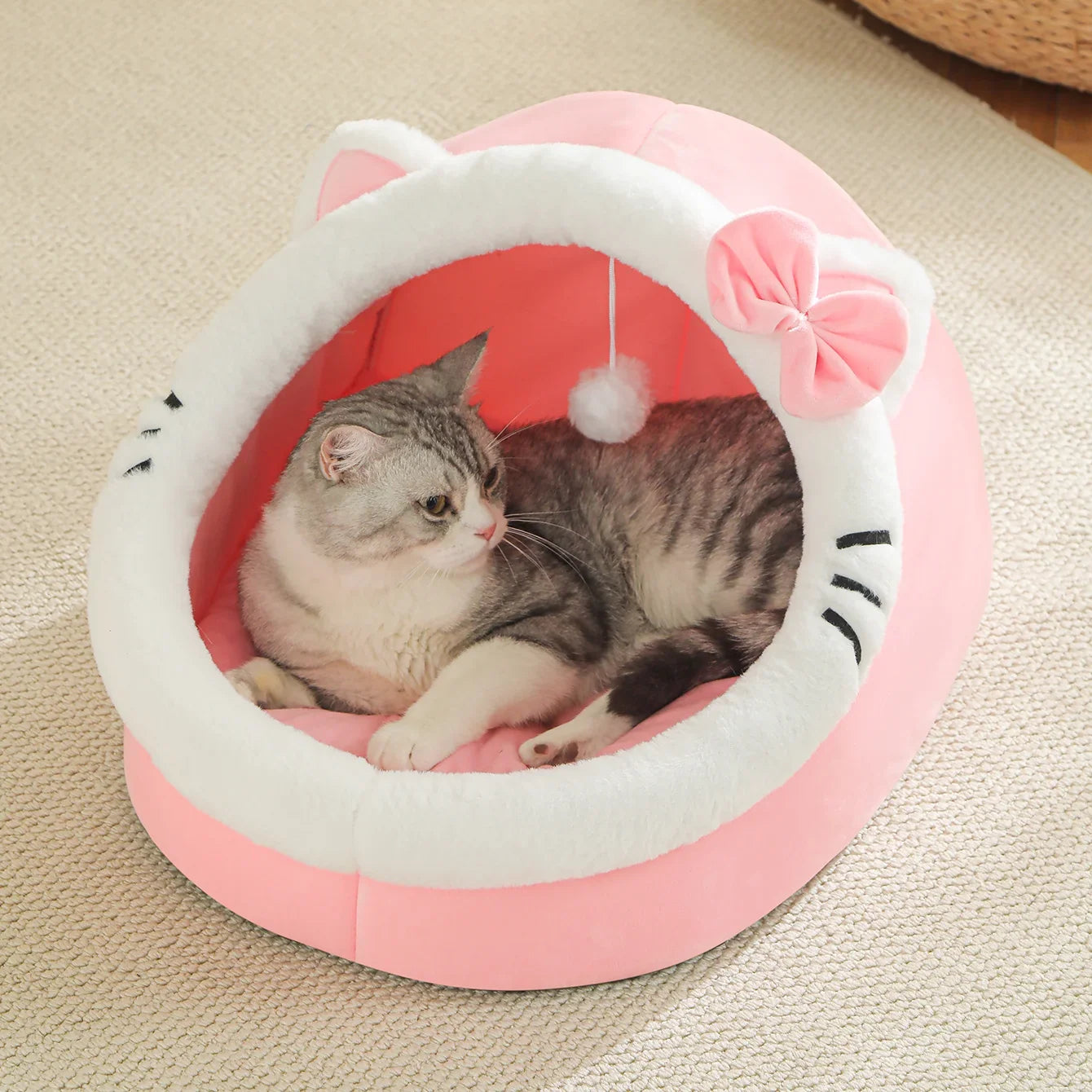 HomeAura Cozy Cave Cat Bed