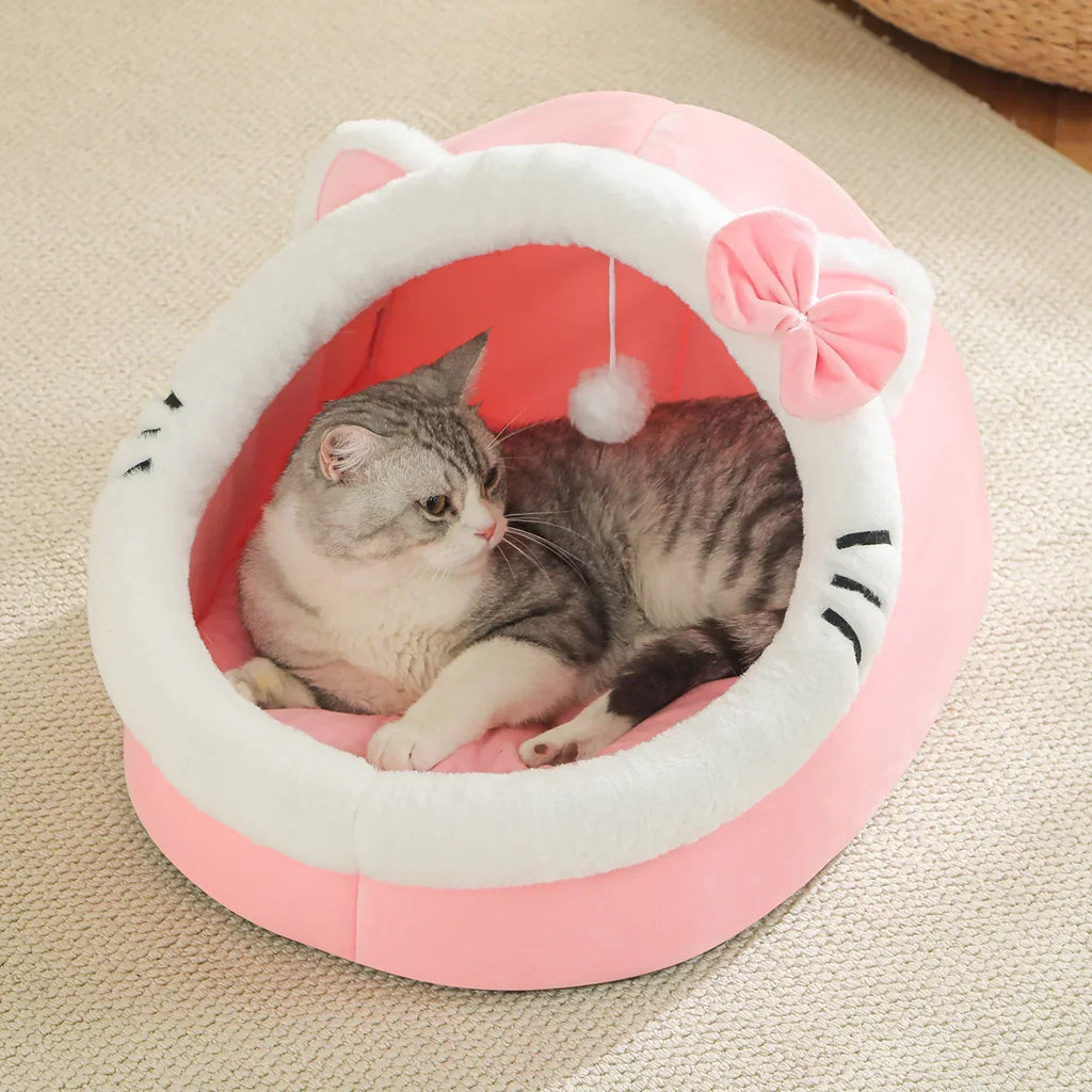HomeAura Cozy Cave Cat Bed