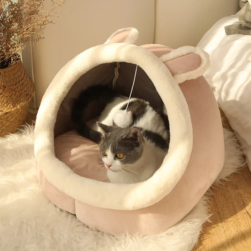 HomeAura Cozy Cave Cat Bed
