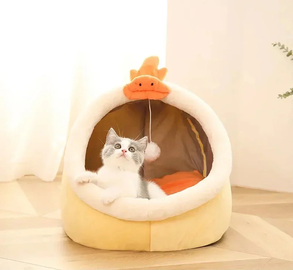 HomeAura Cozy Cave Cat Bed