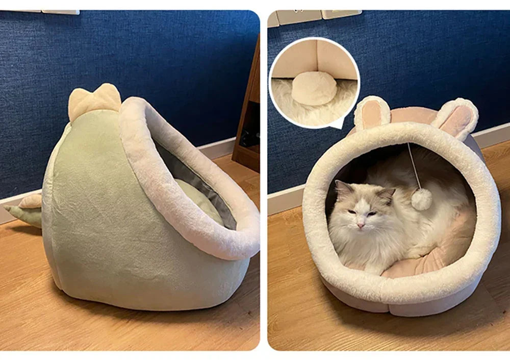 HomeAura Cozy Cave Cat Bed