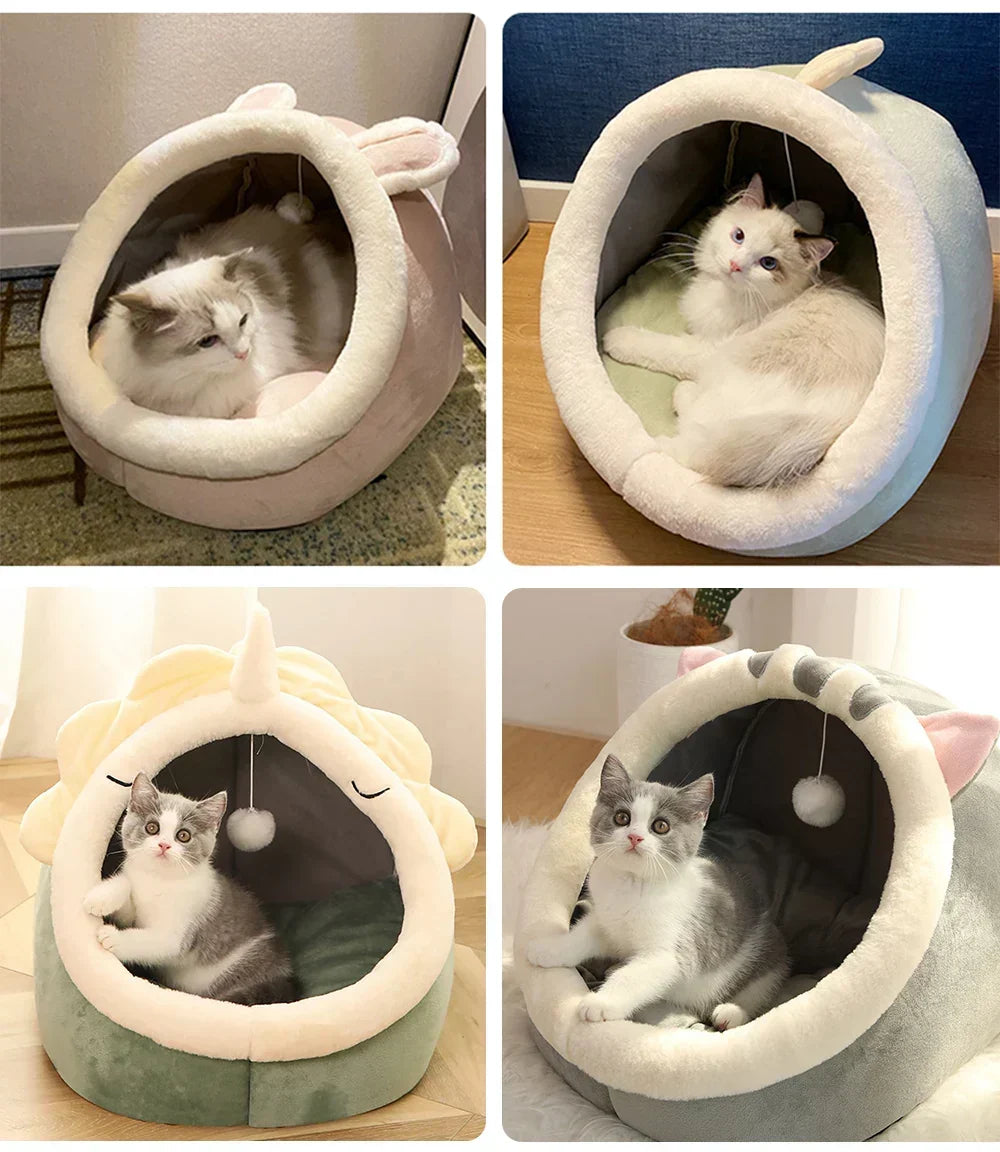 HomeAura Cozy Cave Cat Bed