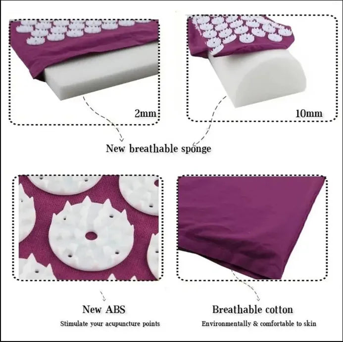 HomeAura Acupressure Mat & Pillow Set — Deep Unwind