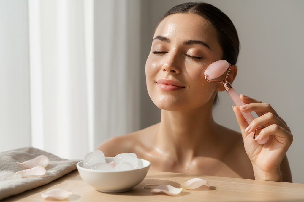 HomeAura Full Glow Ritual — Gua Sha, Ice Roller & Facial Oil