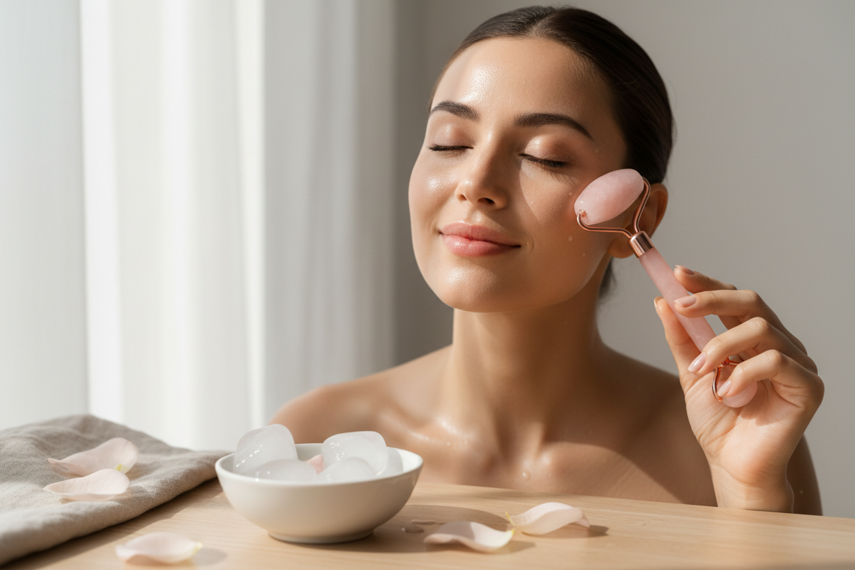 HomeAura Full Glow Ritual — Gua Sha, Ice Roller & Facial Oil